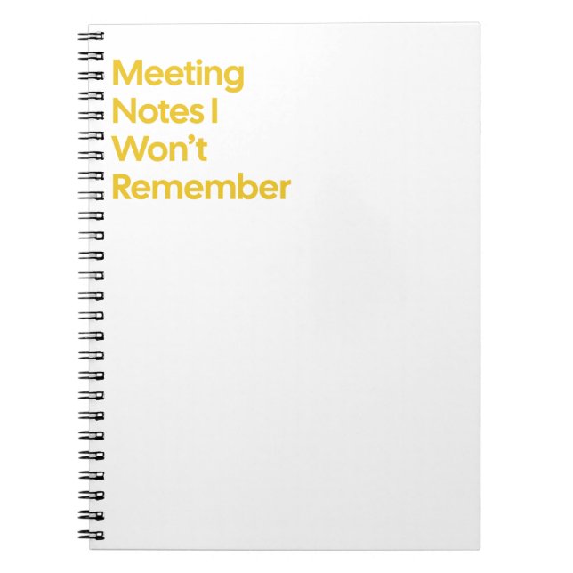 Meeting Notes I Won't Remember Notebook (Front)