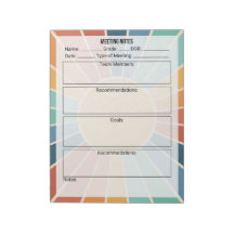 Meeting Notes Notepad- Sun
