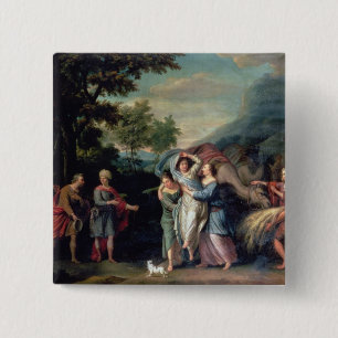 Meeting of Jacob and Laban with Rachel, Leah and S 15 Cm Square Badge