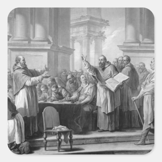Meeting of St. Augustine and the Donatists Square Sticker (Front)