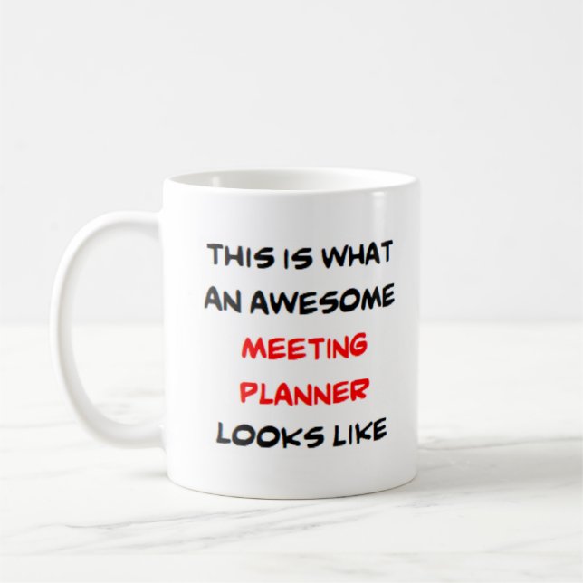 meeting planner, awesome coffee mug (Left)