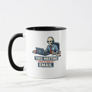 Meeting Survivor Skeleton | Funny Office Humour De Mug