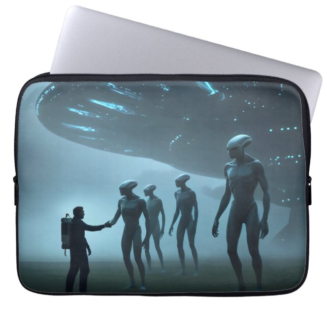 Meeting with aliens. laptop sleeve (Front)