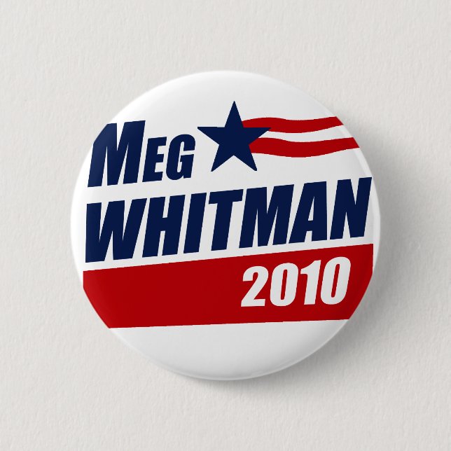 MEG WHITMAN 2010 6 CM ROUND BADGE (Front)