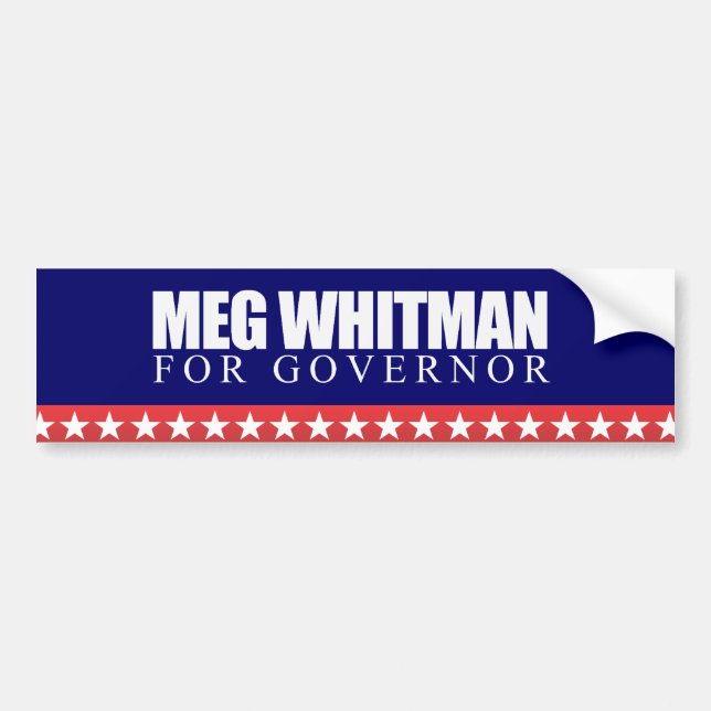 Meg Whitman for Governor 2010 Bumper Sticker (Front)