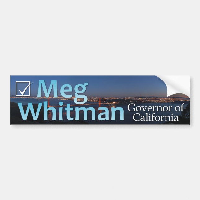 Meg Whitman for Governor - Colour Bumper Sticker (Front)