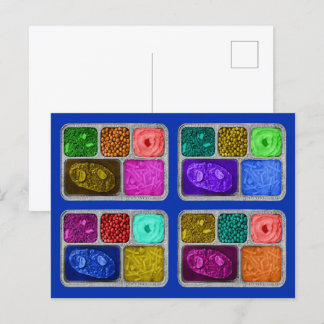 Mega Colourful Retro TV Dinners Postcard