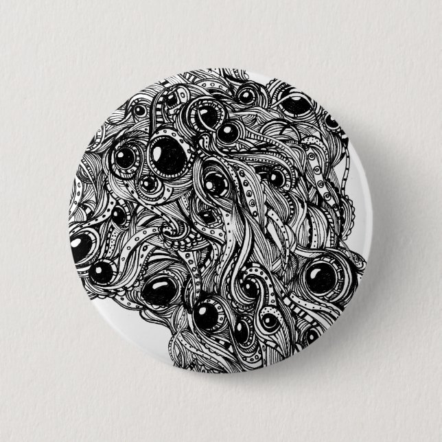 Mega Doodle 6 Cm Round Badge (Front)