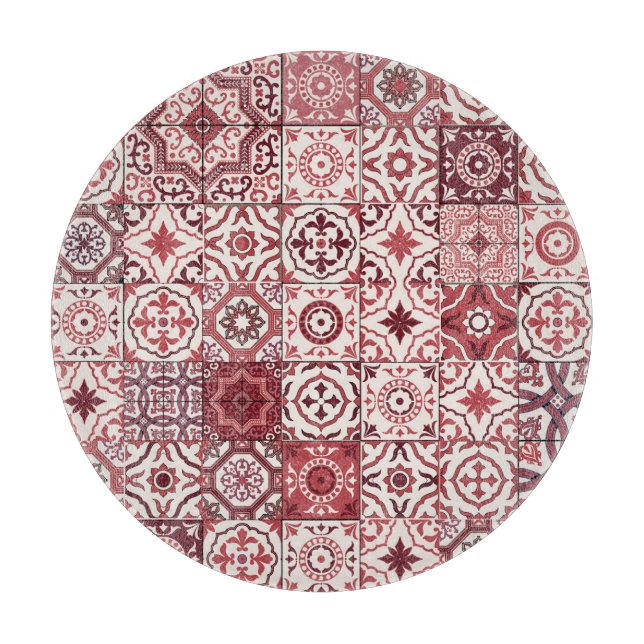 Mega Gorgeous Moroccan Patchwork Pattern Cutting Board (Front)