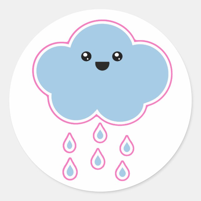 Mega Kawaii Cloud Drizzle Sticker (Front)