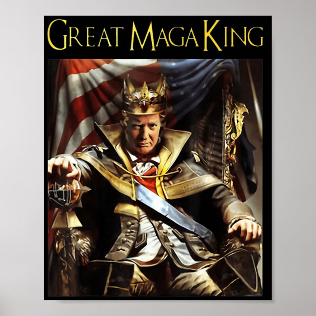 Mega King USA Flag Proud Ultra Maga Trump   Poster (Front)