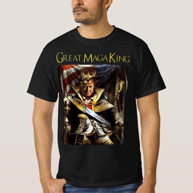 Mega King USA Flag Proud Ultra Maga Trump   T-Shirt (Front)