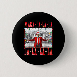 Mega La La La Christmas Santa Funny Trump Xmas Paj 6 Cm Round Badge