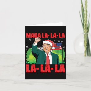 Mega La La La Donald Trump Potus 47 Ugly Christmas Card