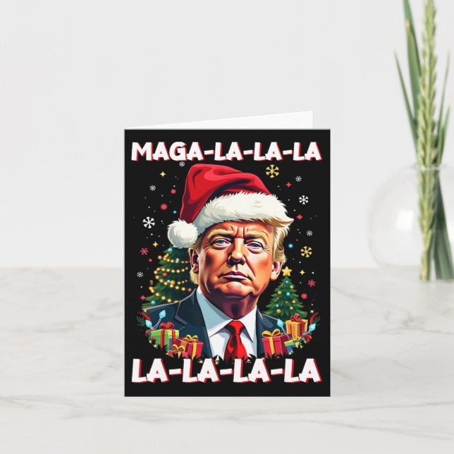 Mega La La La Donald Trump Potus 47 Ugly Christmas Card (Front)