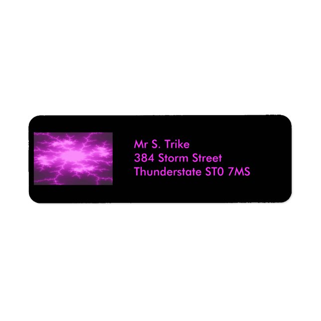 Mega Lightning Fractal Custom Address Label (Front)