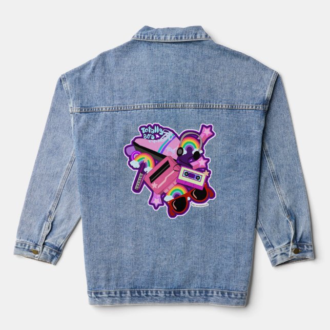 Mega Neon 80s Design Denim Jacket (Back)