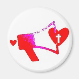 Mega Phone Heart Magnet
