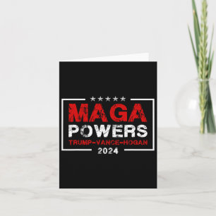 Mega Powers Trump Vance Hogan 2024 Patriotic Funny Card