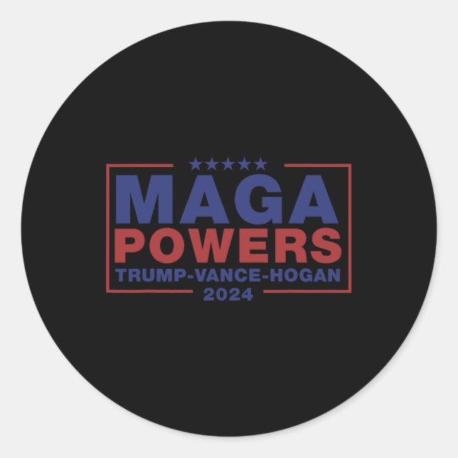 Mega Powers Trump Vance Hogan 3  Classic Round Sticker (Front)