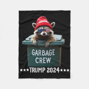 Mega Raccoon Garbage Crew Trump 2024  Fleece Blanket