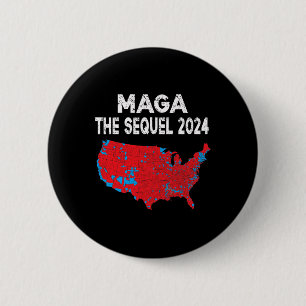 Mega The Sequel President Trump 2024 Electoral Map 6 Cm Round Badge
