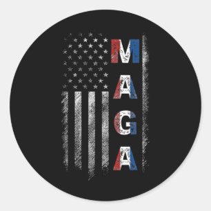 Mega Trump 2024 Us Flag American  Classic Round Sticker