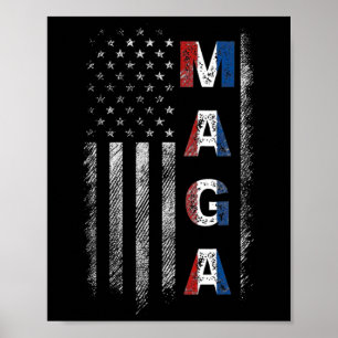 Mega Trump 2024 Us Flag American  Poster