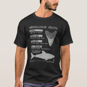 Megalodon Facts Teeth Meg Wildlife Sharks Deep Sea T-Shirt