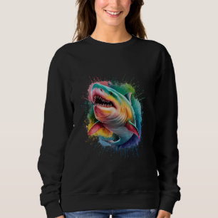 Megalodon Men Woman Colourful Watercolor Megalodon Sweatshirt