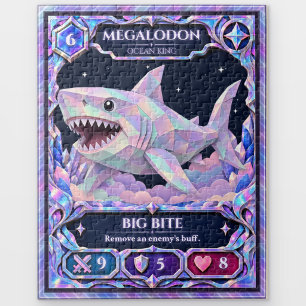Megalodon, Rainbow Foil Art Jigsaw Puzzle