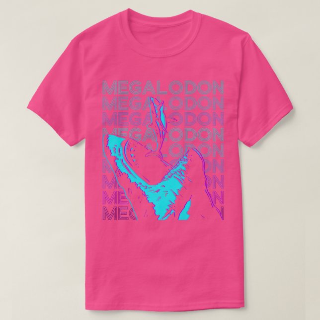 Megalodon Shark Retro T-Shirt (Design Front)
