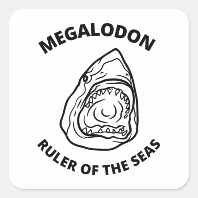 Megalodon   square sticker (Front)