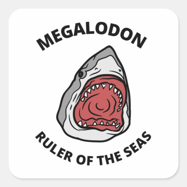 Megalodon   square sticker (Front)