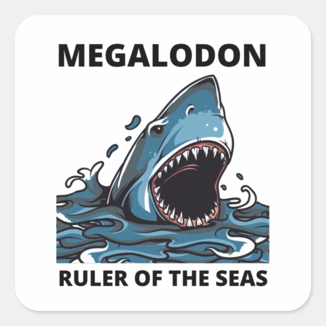 Megalodon Square Sticker (Front)