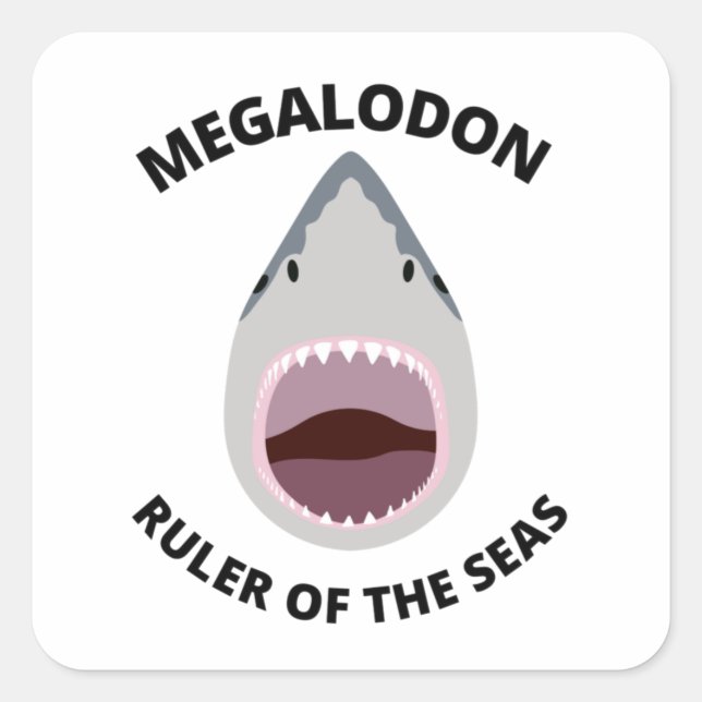 Megalodon   square sticker (Front)