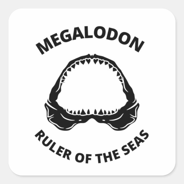 Megalodon    square sticker (Front)