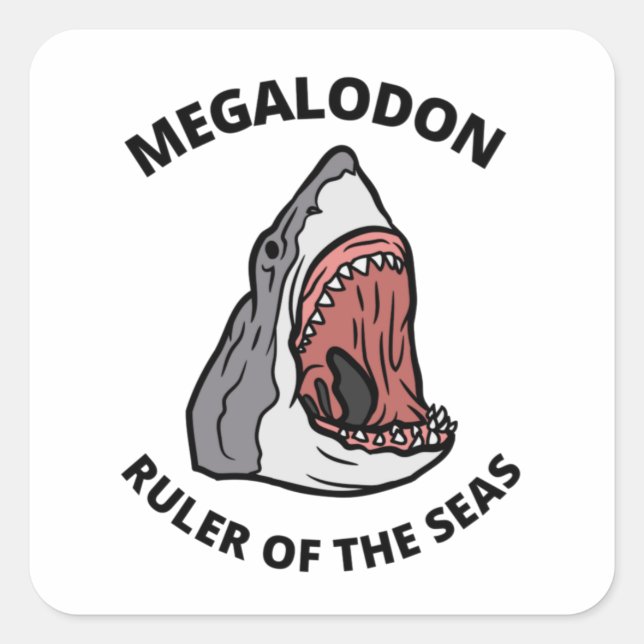 Megalodon  square sticker (Front)