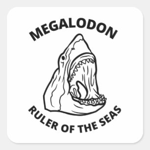 Megalodon square sticker