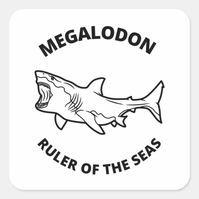 Megalodon   square sticker (Front)