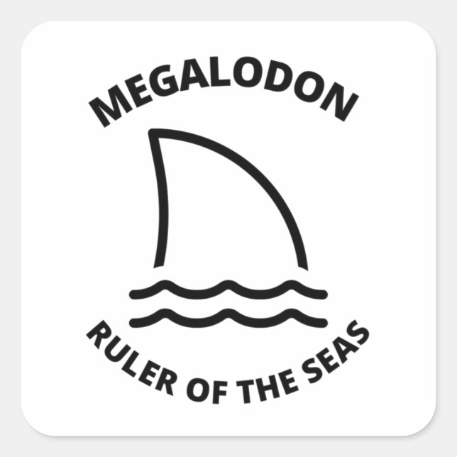 Megalodon   square sticker (Front)