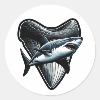 Megalodon Tooth Classic Round Sticker