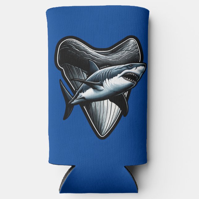 Megalodon Tooth Seltzer Can Cooler (Front)