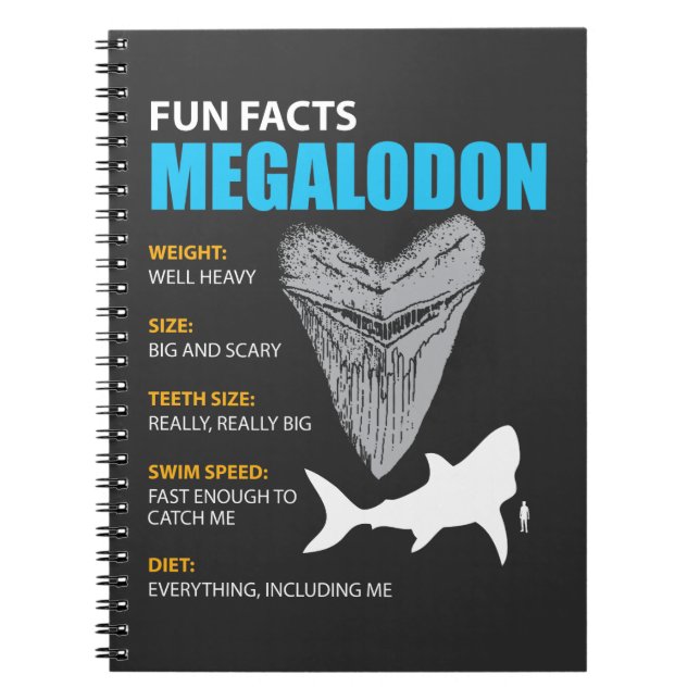 Megalodon tshirt great gift for shark enthusiasts notebook (Front)