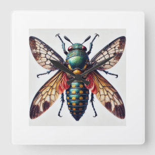 Megalomus Insect in Natural Habitat 260824IREF208 Square Wall Clock