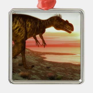 Megalosaurus dinosaur walking towards the ocean metal tree decoration