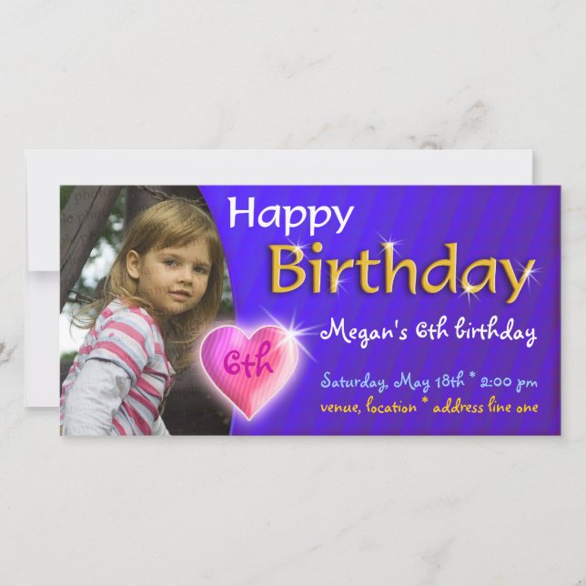 Megan Birthday Photo Invitation (Front)