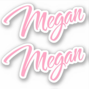 Megan Decorative Name in Pink x2 Sticker