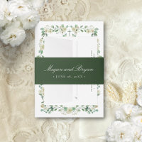 Megan Elegant Simple Sage Green Names Wedding