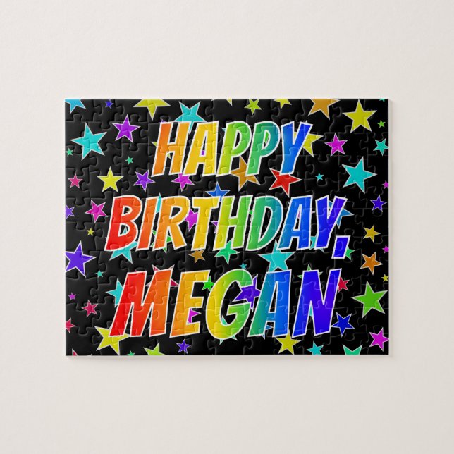 "MEGAN" First Name, Fun "HAPPY BIRTHDAY" Jigsaw Puzzle (Horizontal)